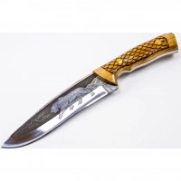 Нож Сафари-2, Кизляр СТО, сталь 65х13, резной купить в Якутске